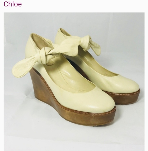 Chloe wood wedge shoes - Picture 1 of 3